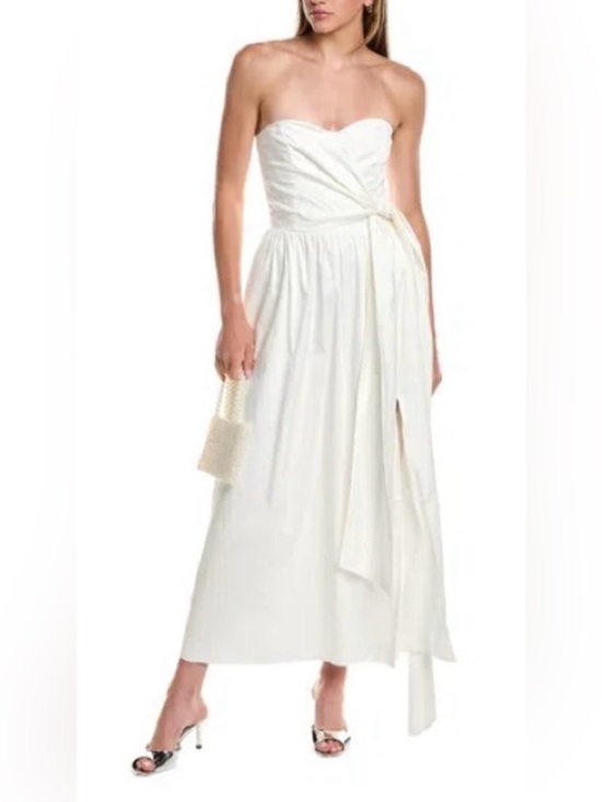 French Connection Dresses & Skirts - French Connection Strapless Ivory Maxi Dress with Side Sash Summer White